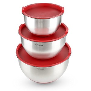 stainless steel mixing bowls with rubber base