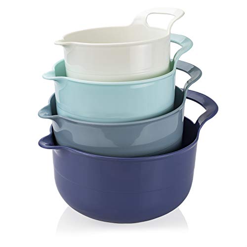 Cook with Color Mixing Bowls 4 Piece Nesting Plastic Mixing Bowl Set